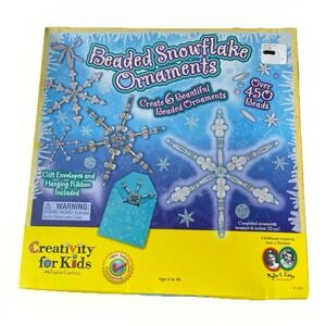 New~Faber-Castell Creativity for Kids~Beaded Snowflake Ornaments~Christmas Craft